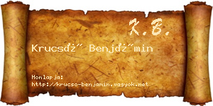 Krucsó Benjámin névjegykártya